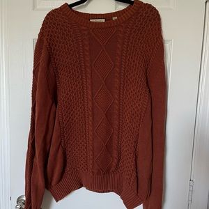 Vintage 90s Burnt Orange Cable Knit Oversized Sweater